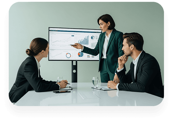 Professional team collaborating